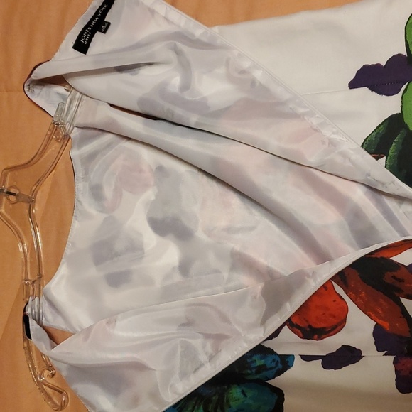 Women's Brand New Jones New York White and Floral Size 8 Dress - Picture 6 of 7
